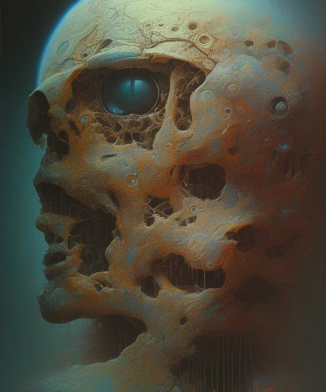 neural network. oil on canvas, beksinski