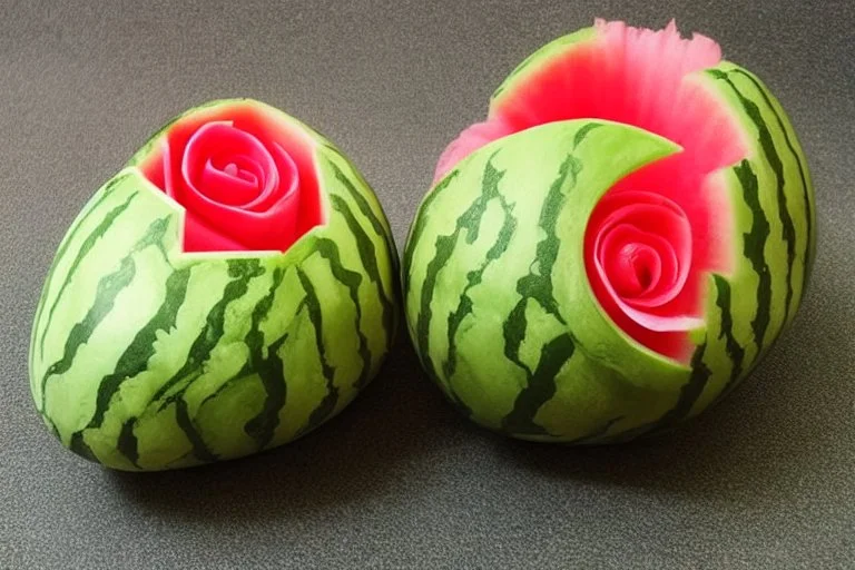 rose watermelon carving