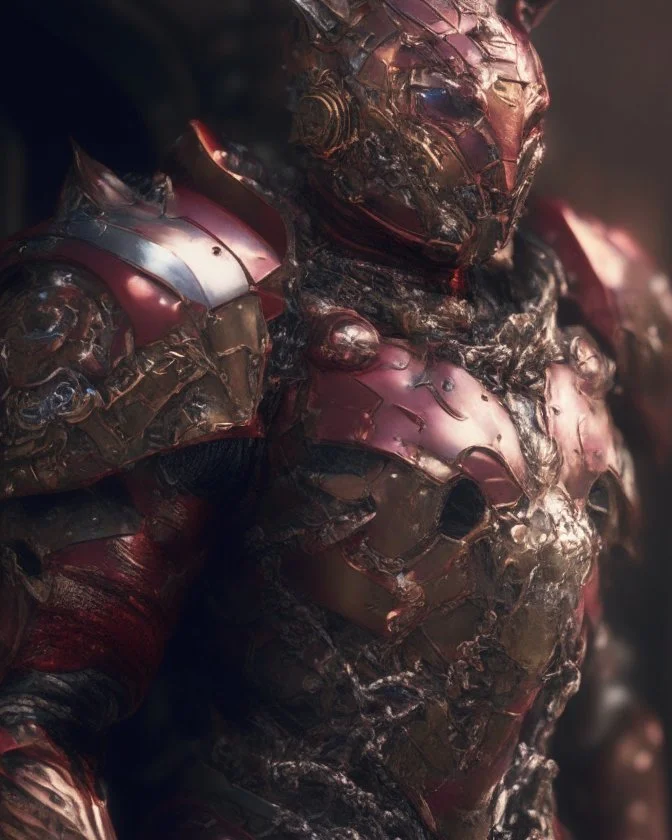 Iconic Kat-Man, steampunk, red and silver, ultra-detailed armor, stunning portrait, dynamic shot, richly saturated colors, full body, cinematic atmosphere, immersive, global illumination, intricate shadows, reflections, Octane rendering, hyper-realistic, unparalleled detail, 8K , groundbreaking, epitome of concept art, physically based rendering, dynamic angles, intricate textures, subsurface scattering, timeless masterpiece, AI enhanced, GAN, ray tracing, depth of field, neural network,