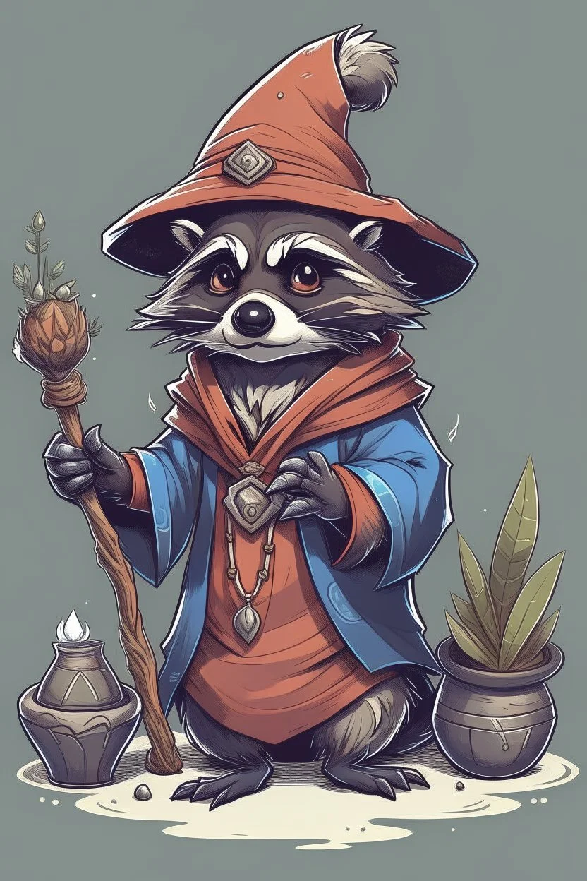 Raccoon wizard