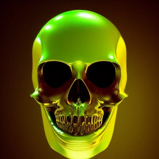  green android skull, metallic, realistic, volumetric lighting, shiny, fit in board, full figure, white background, 8k, 3D