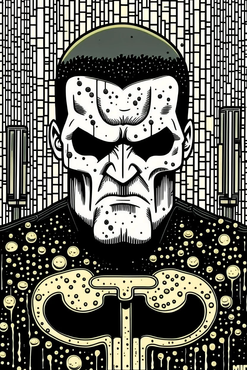 punisher sku;; john mcaffee in the style of Hiroshi Nagai