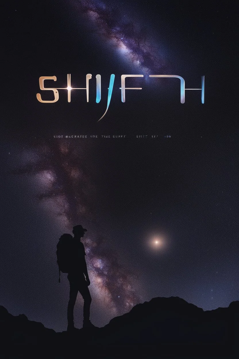 Supernova overlooking a city in the Milky Way galaxy with a person wearing a hat and a backpack with the Shift logo on it