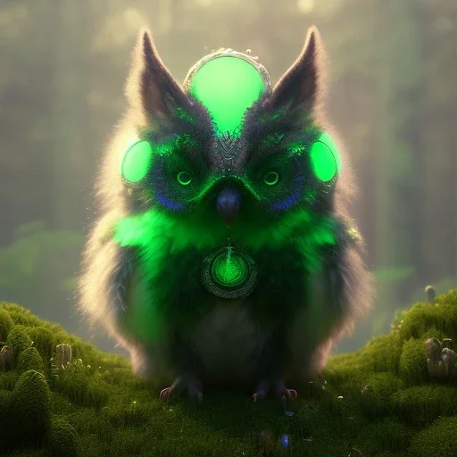 intricate details, realistic, octane, unreal engine, portrait, natural lighting,green diomand fur,insanely,nightclub lighting, elegant, blue neon wearing,neon lighting, detail, bokeh, fantasy art style, volumetric lighting, extreme detail, Photorealism, High detail, Hyper realistic Owl in forest, macro lens blur,abstract paint, sharp focus, 85mm, polaroid, cinematic, cinema4d, HDR, 8k