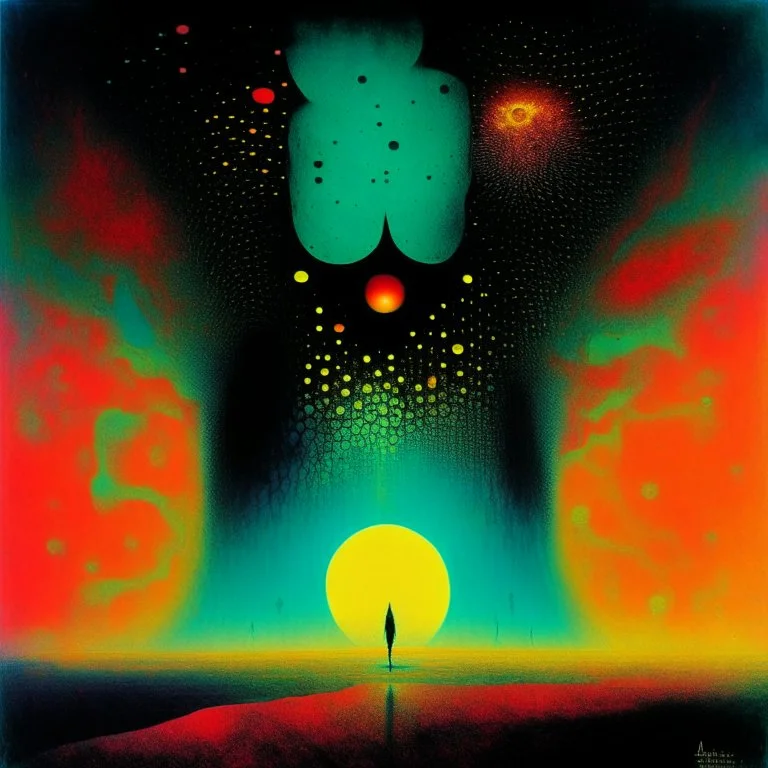 I get night Fever, night fever, B G, abstract horror, by Tracey Adams and Victor Pasmore and Zdzislaw Beksinski, mind-bending surreal illustration; album cover art, asymmetric, Braille code textures, UV x-ray warm colors, sinister, mystical, sfumato, oddball masterpiece