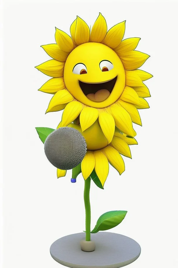 cheery sunflower avatar singing full body