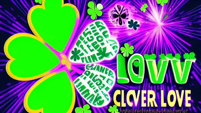 rave poster with Four-leaf clover