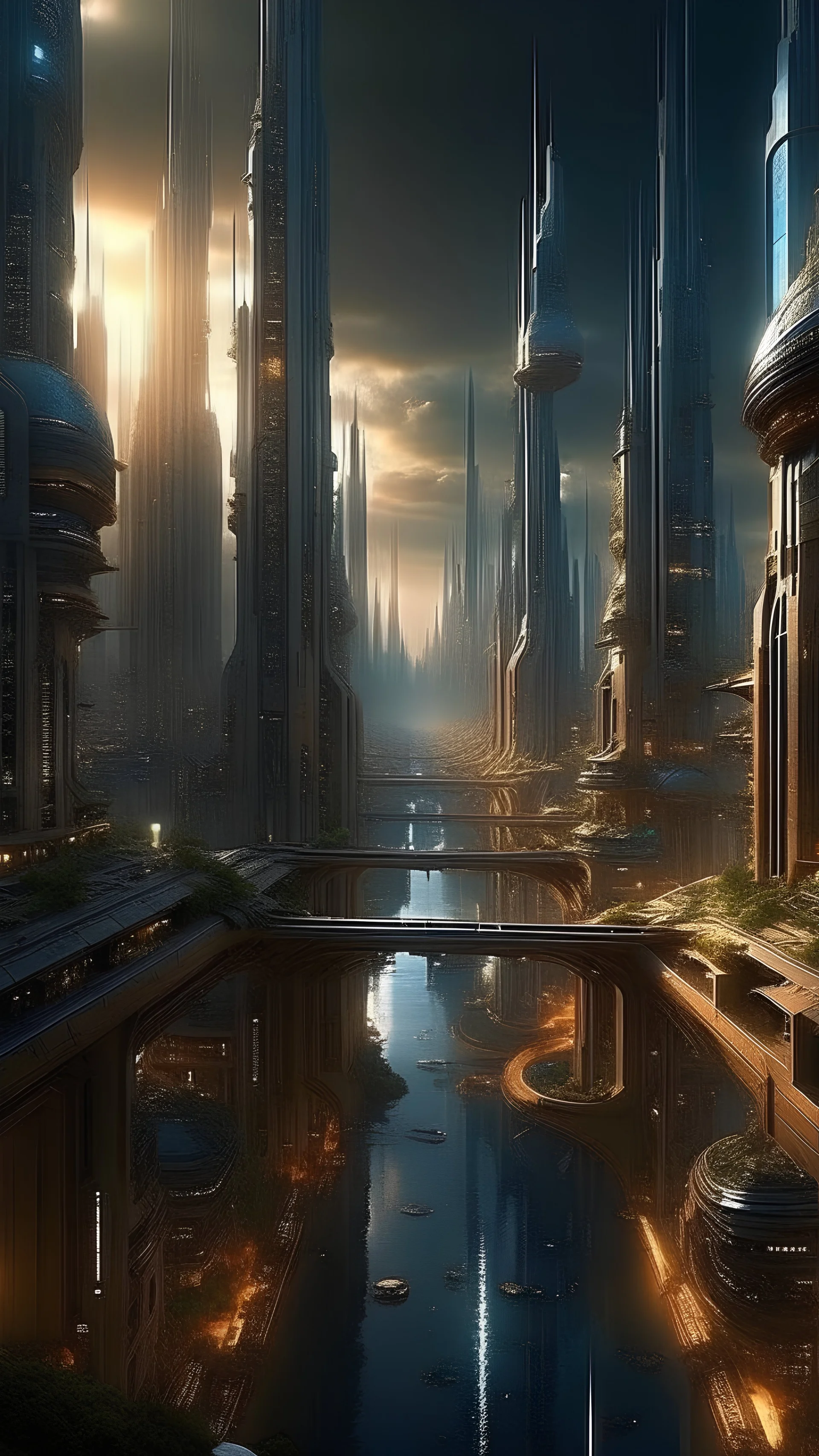 unique sci fi city, massive, beautiful