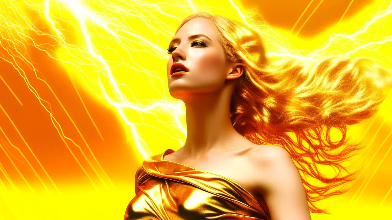 Text for a song about lightning space and beautiful golden women, text for a song