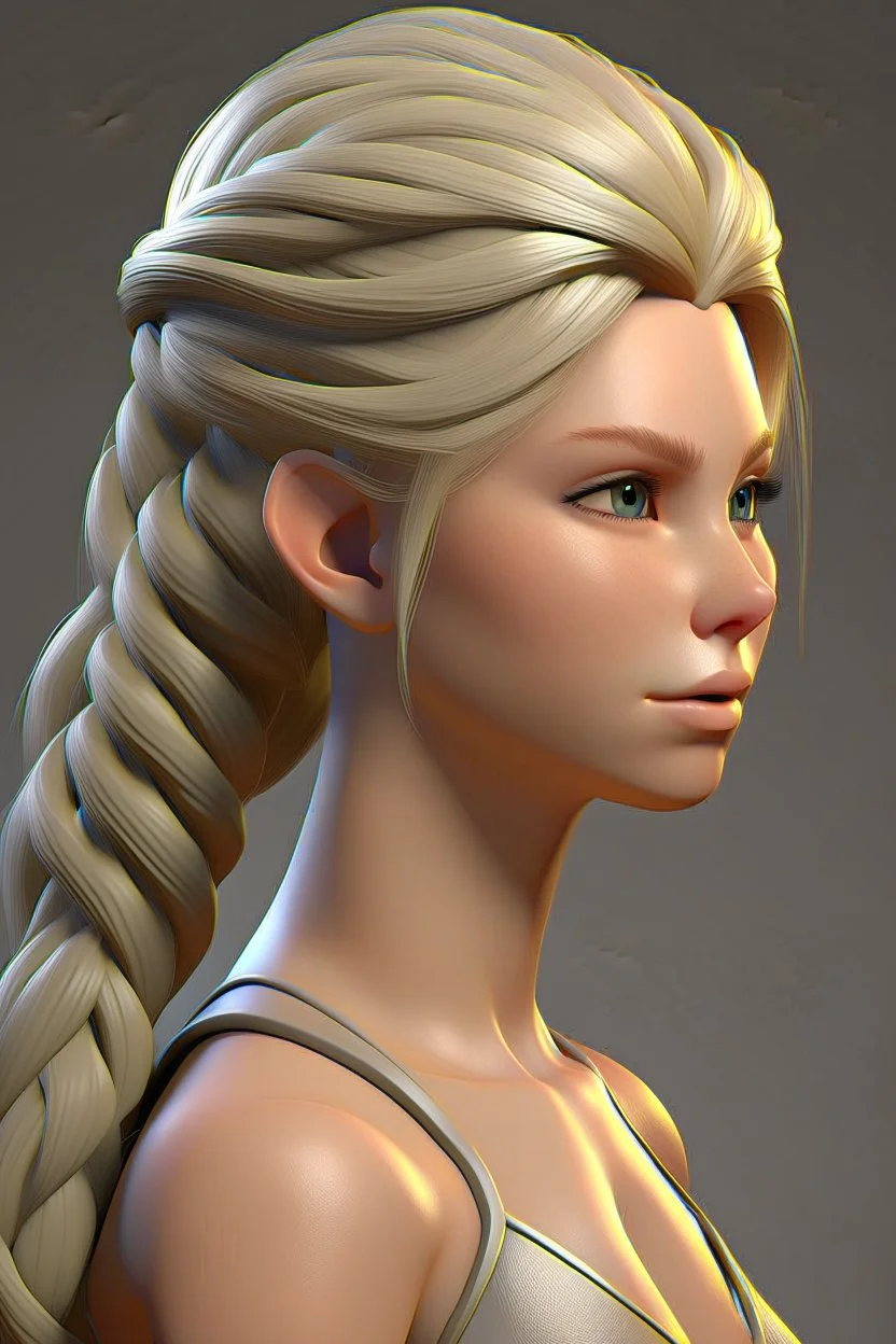 female 3d character hair
