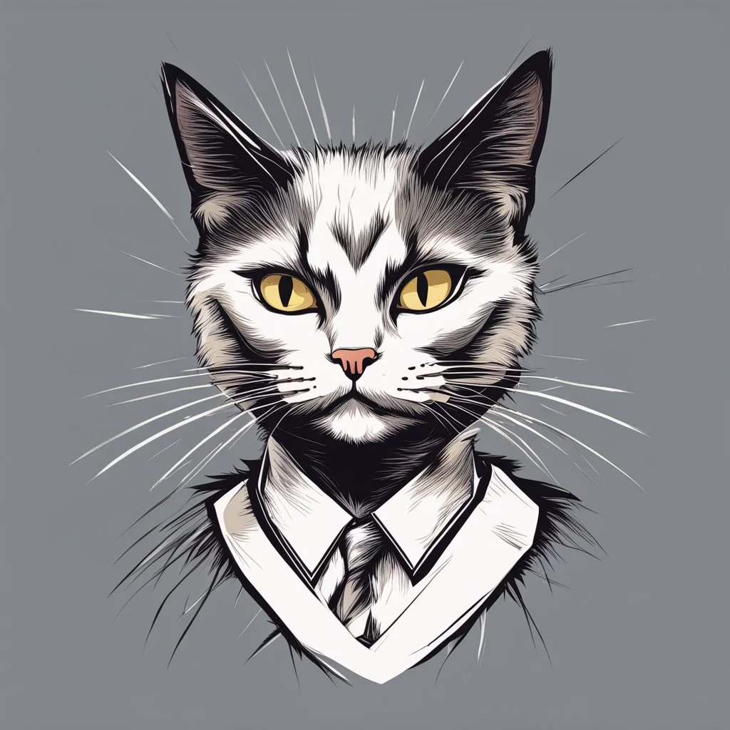 Cat Quickdraw Maven in Vector spiked art style