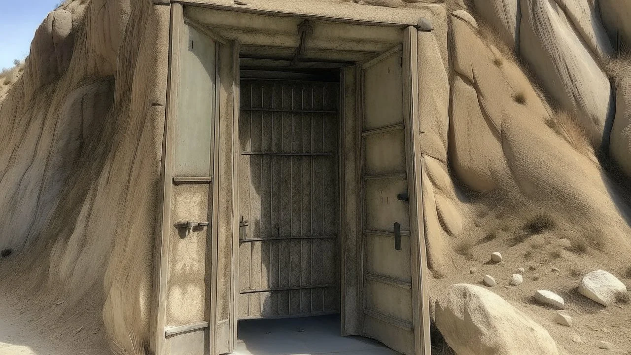 huge door in side mountain