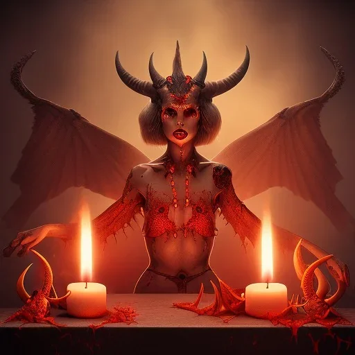 devil satanic ritual portrai, photo, real, face, high detail, render