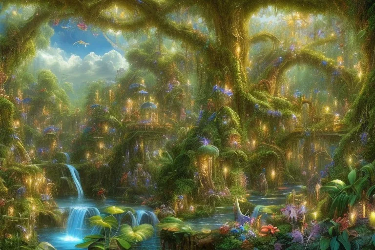 beautiful rain forest, 8k, hires, masterpiece, volumetric lighting, volumetric clouds, orchids, rubber trees, poinsettias, cacao trees, venus fly traps, passion flowers, peace lilies, brazil nut trees, mahogany trees, passion fruits, lianas, birds of paradise, strangler fig, quinine, stones, rocks, boulders, gorgeous, ultra realistic, highly detailed, sharp focus, meticulous, uhd, insanely detailed, small minutiae, tiny features, particulars, wideangle, ground level perspective, noise reduction