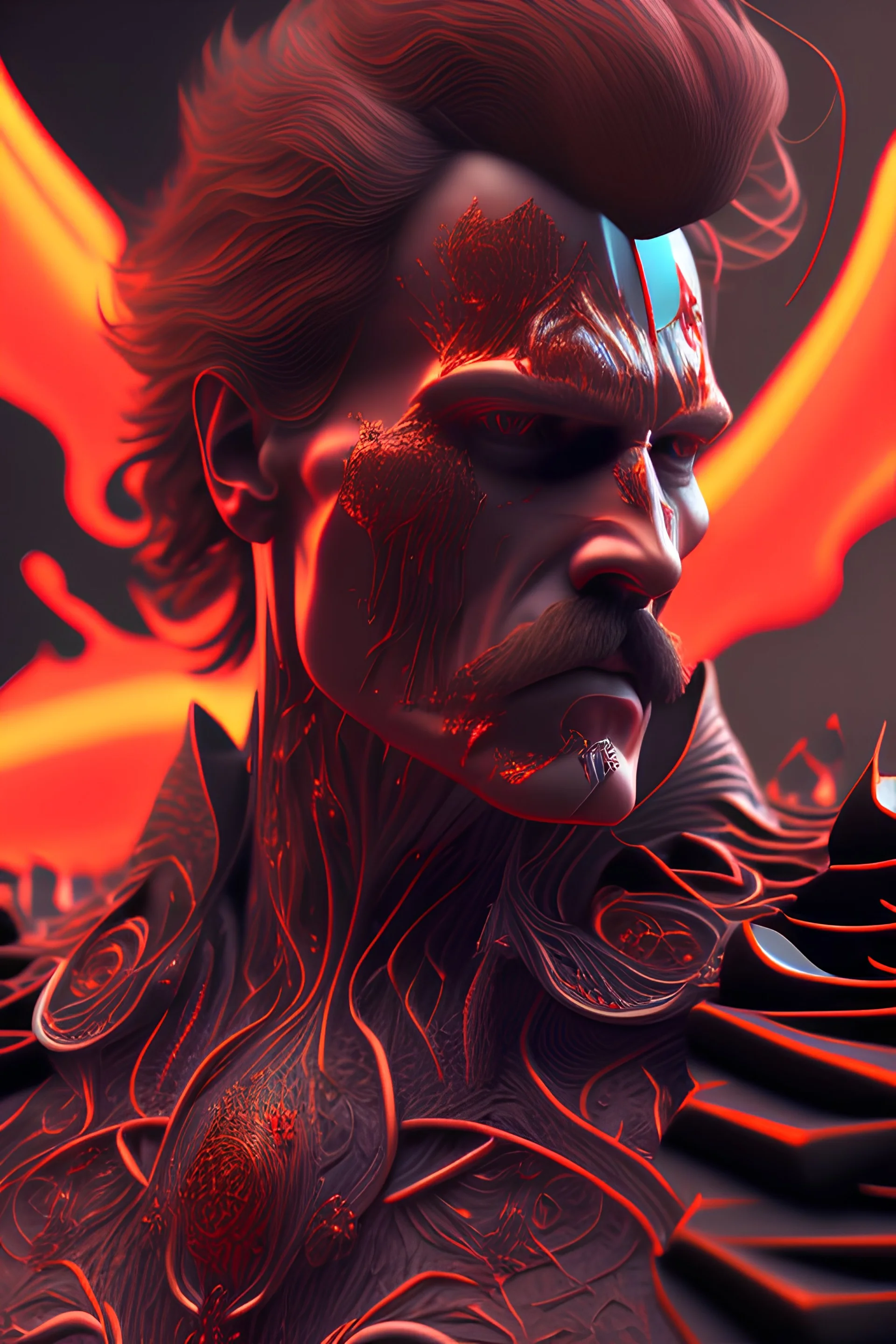 will to power embodied in Friedrich Nietzsche, strong, psychedelic, invincible, violent, blood, concept art, smooth, extremely sharp detail, finely tuned detail, ultra high definition, 8 k, unreal engine 5, ultra sharp focus, fantasy