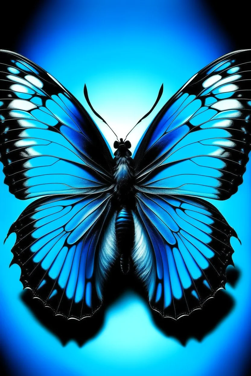 The cover of the album is a song in the shape of a bright blue butterfly