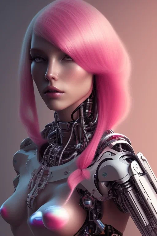 cyborg, pink hair,seven