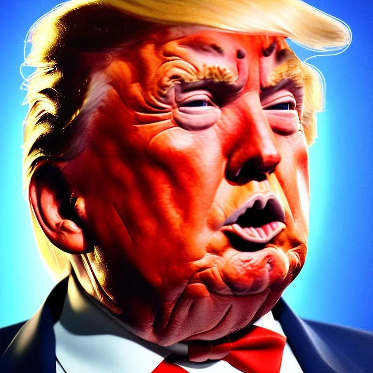 Realistic image of Donald trump super hero, retro style, watchmen style, red white blue colors, white stars, suspenders, latex material, 80s, vibrant color, highly detailed, sky background, concept art, unreal engine 5, god rays, ray tracing, RTX, lumen lighting, ultra detail, volumetric lighting, 3d, finely drawn, high definition, high resolution.