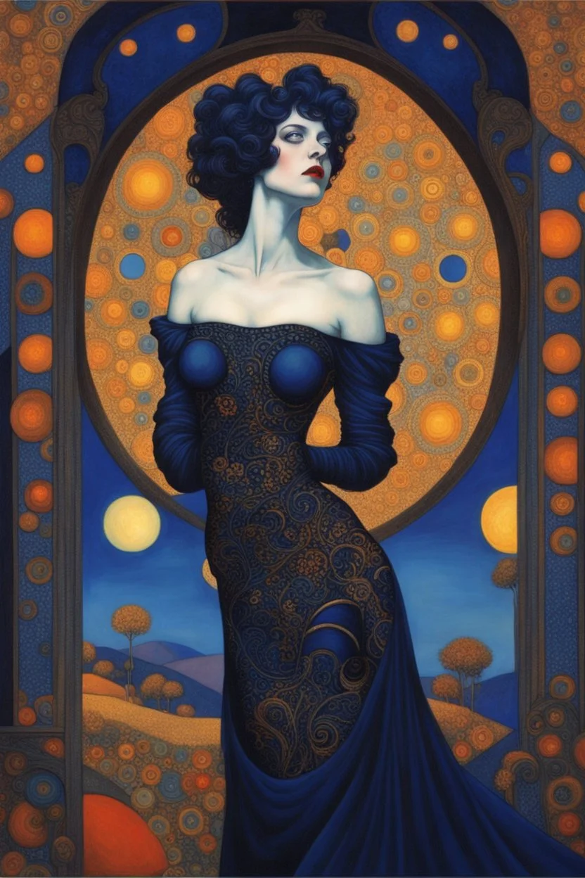 Ethereal, enchanted, enigmas, Whispered by shadows, sipping on stardust. Ethereal, enchanted, enigmas, Laugh at the light, dance in the dusk. Modifiers: colourful Gothic goth Gustav Klimt Maxfield Parrish Maxfield Parrish Tamara de Lempicka anatomically correct filigree patchwork