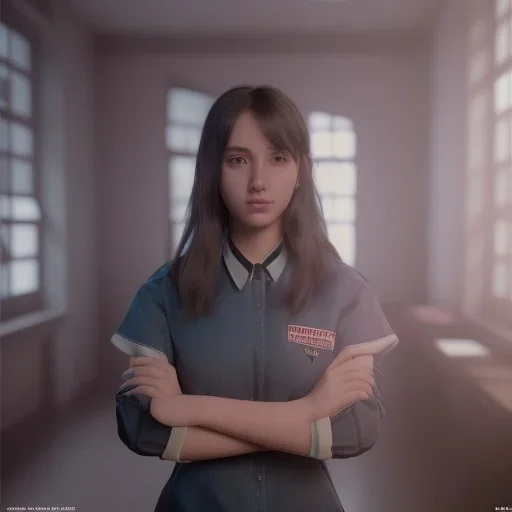 Study girl in university by the room,movie, real photo realistic, unreal engine, cinematic lighting --ar 1:1 creative