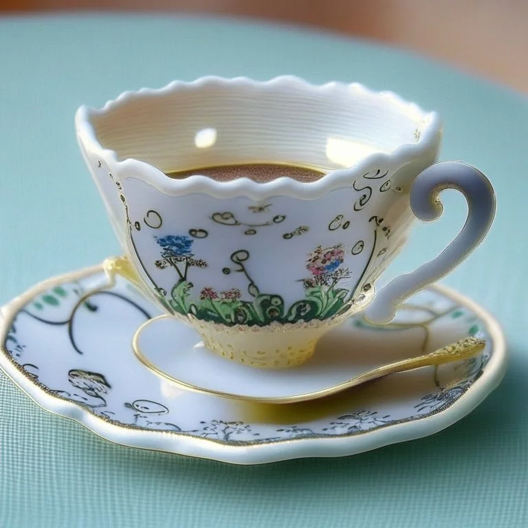 A teacup with windows