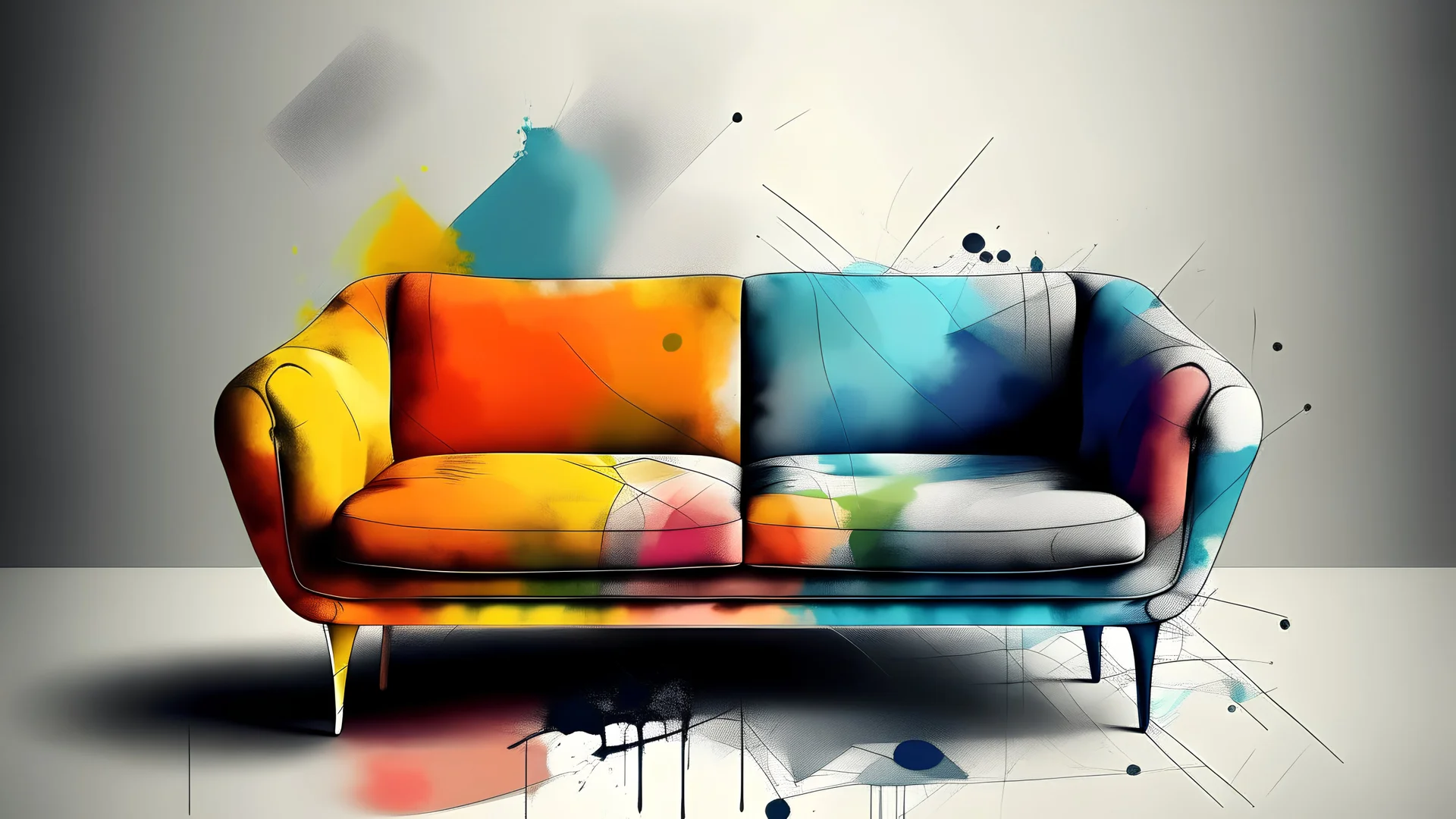 design mir ein Sofa abstrakt