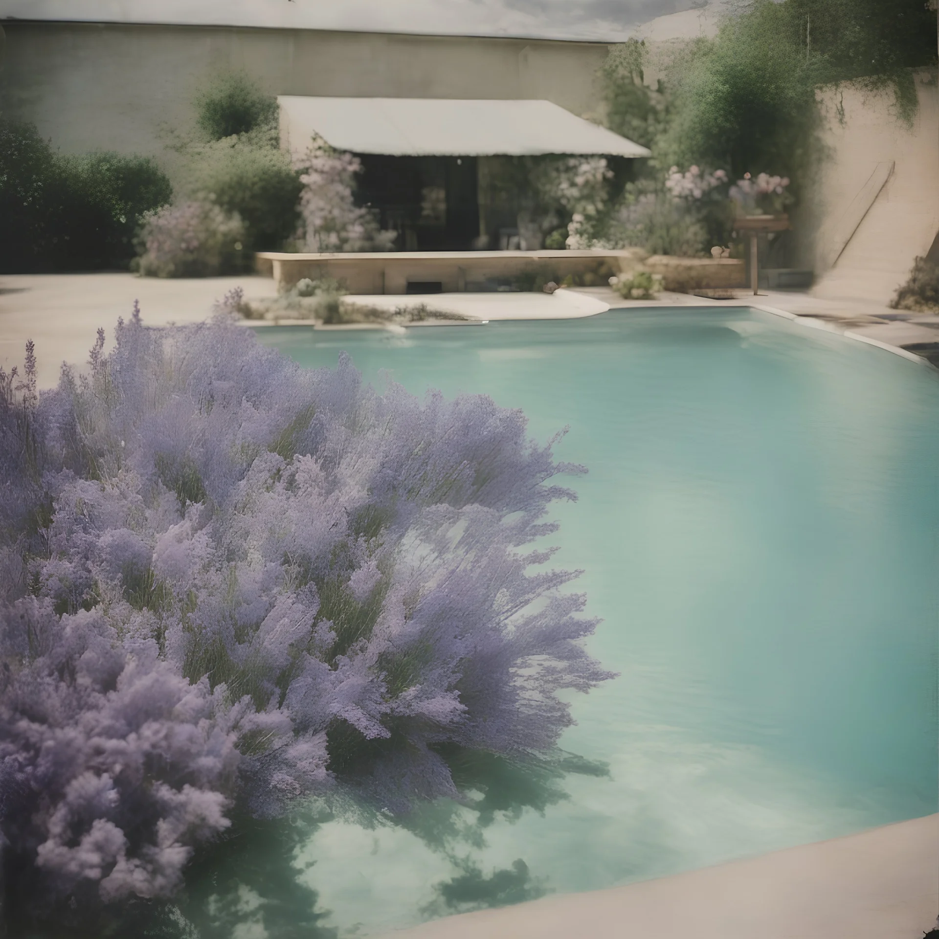 lavender in a swimming pool, autochrome
