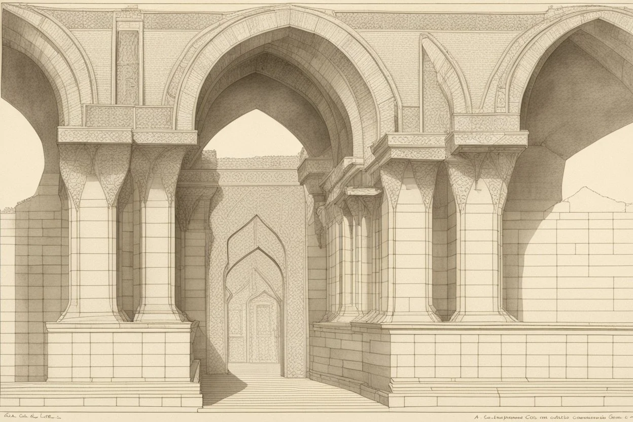 a hemimorphote gothic_arab gate in a cerussite wall