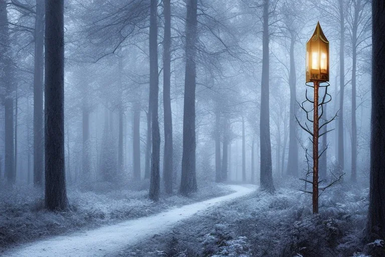 FOREST LANTERN WINTER PATH FALL