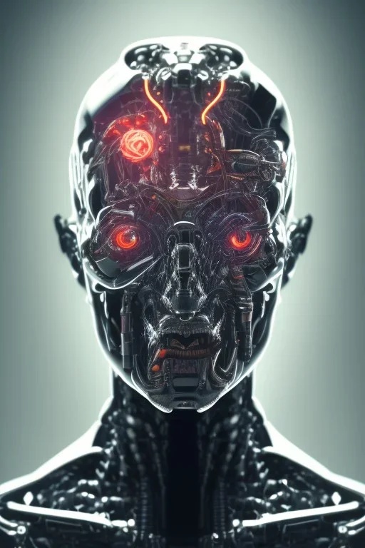 future, cyborg ,head , terminator, brain, men