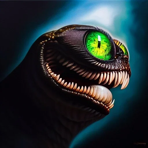 Ultra detailed fullbody Portrait in oil on canvas of Venom, extremely detailed digital painting, extremely detailed face,crystal clear Big Glowing eyes, mystical colors ,perfectly centered image, perfect composition, rim light, beautiful lighting, 8k, stunning scene, raytracing, anatomically correct, in the style of robert e howard and Ken Kelley and Ohrai Noriyoshi and Simon Bisley and tomzj1