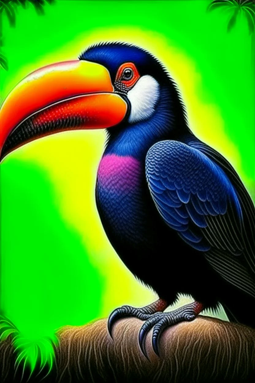 Toucan bird full body, digital art, photo, illustration, digital painting,oil painting, smooth, sharp focus, highly detailed