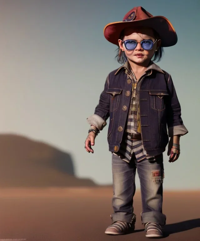 Johnny Depp toddler, full body, shoe, car, dramatic lighting, hyper realistic