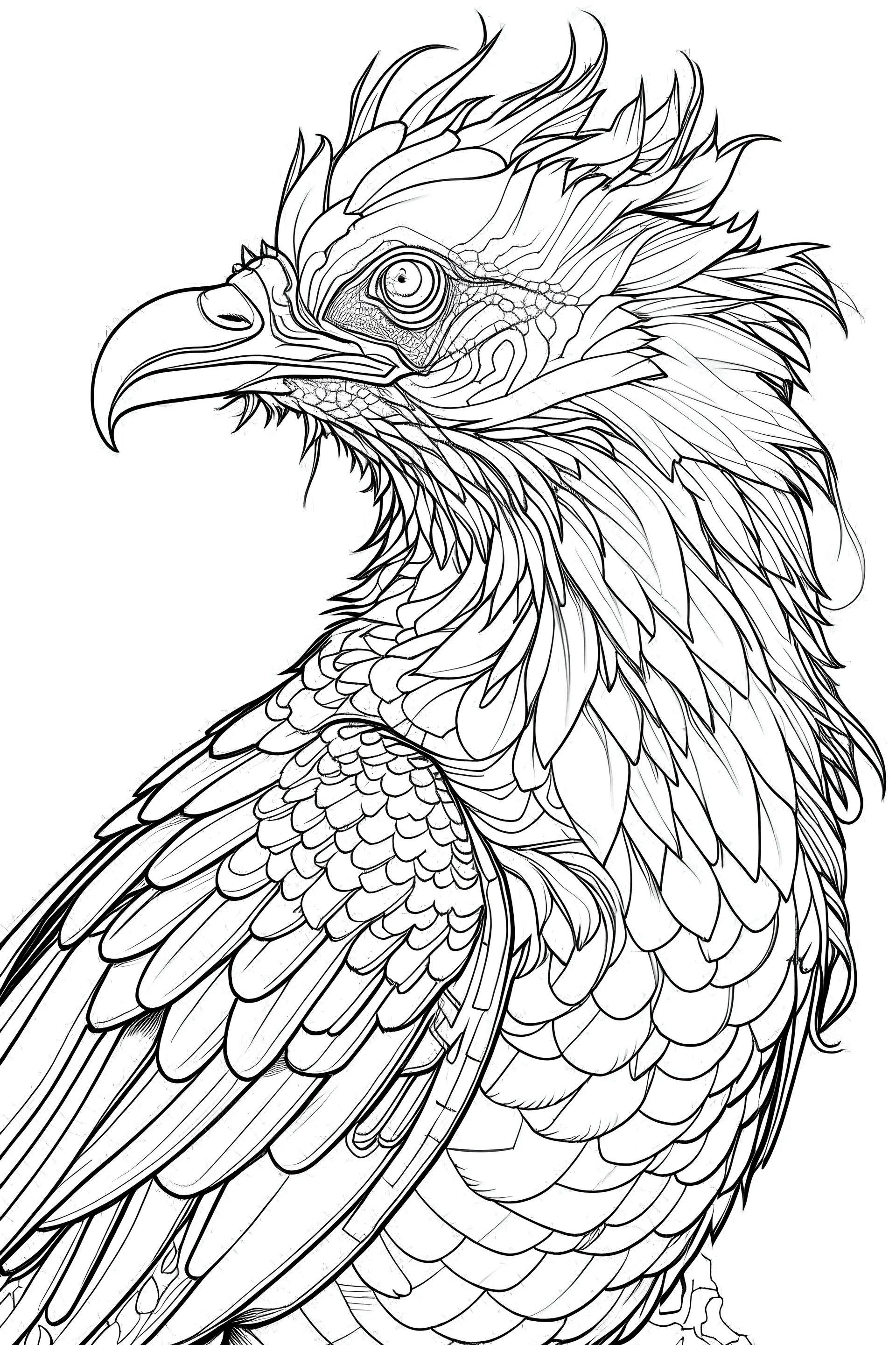 Outline art for xantus bird ,color book, sketch style, white background,clean lines,no shadows and we'll uotlined, low details