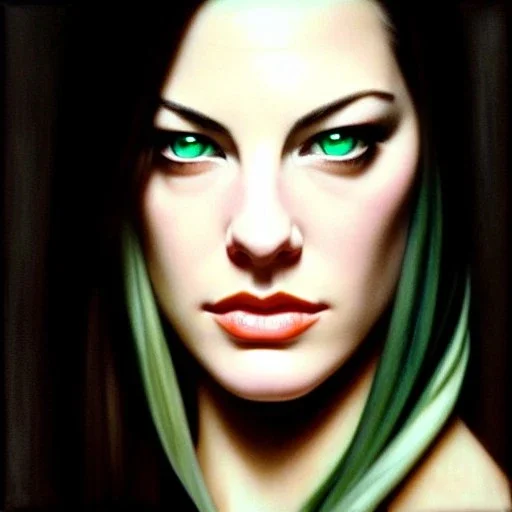 Epic fullsize Drawing of a Photorealistic dramatic hyperrealistic Liv Tyler,Crystal green eyes , elegant, with emerarld necklace, by WLOP, Artgerm ,Greg Rutkowski, Alphonse Mucha