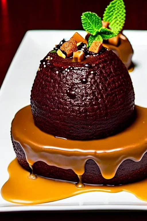 the world's most decadent maximalist dessert, oozing caramel, chocolate maximalism, unreal engine, maximalist dessert