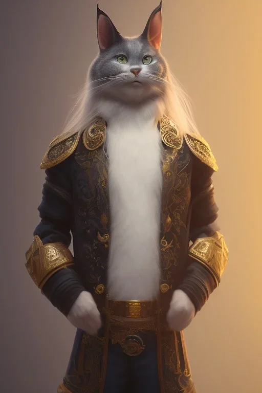 award winning portrait of a male anthropomorphic cat long black hair. character design by cory loftis, fenghua zhong, ryohei hase, ruan jia , unreal engine 5, artistic lighting, highly detailed, photorealistic, fantasy,