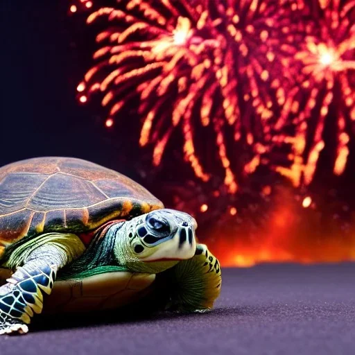 Turtle and Fireworks