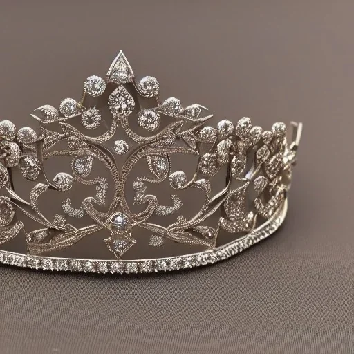 diamond tiara, art noveau, filigree, floral, breathtaking, highly ornate, delicate, intricate, photorealistic, high fashion, fine jewellery, luxury, designer