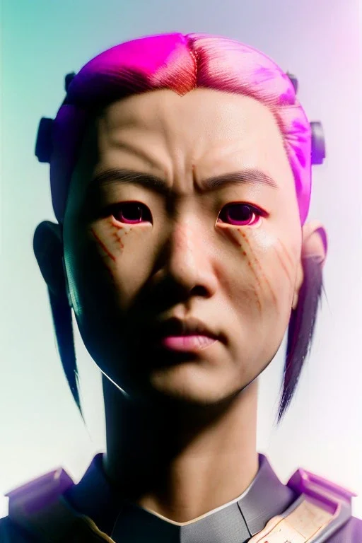 portrait, Asian cyborg woman, samurai warrior :: symmetry photography, cyberpunk style, pink hair, wires conveying, perfect eyes, samurai helmet, tiger mask, black samurai army, katana, japanese traditional ornaments, pink, white, black, glow eyes, cinematic, Ultra realistic, dark scene, soft color, highly detailed, unreal engine 5, RTX, ultra detail, 3d, finely drawn, high definition.