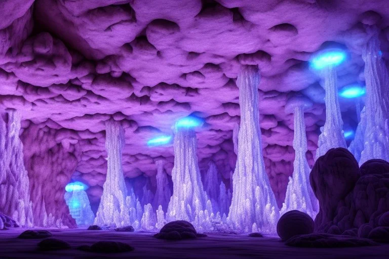 Underground passages, cavern caves tunnels, underdark route, glowing giant mushrooms, stalagmites stalagtites, cold rock surfaces, dark somber environment, soft weak blue lighting, soft weak purple lighting, soft weak green lighting, high definition ultra HD 4k