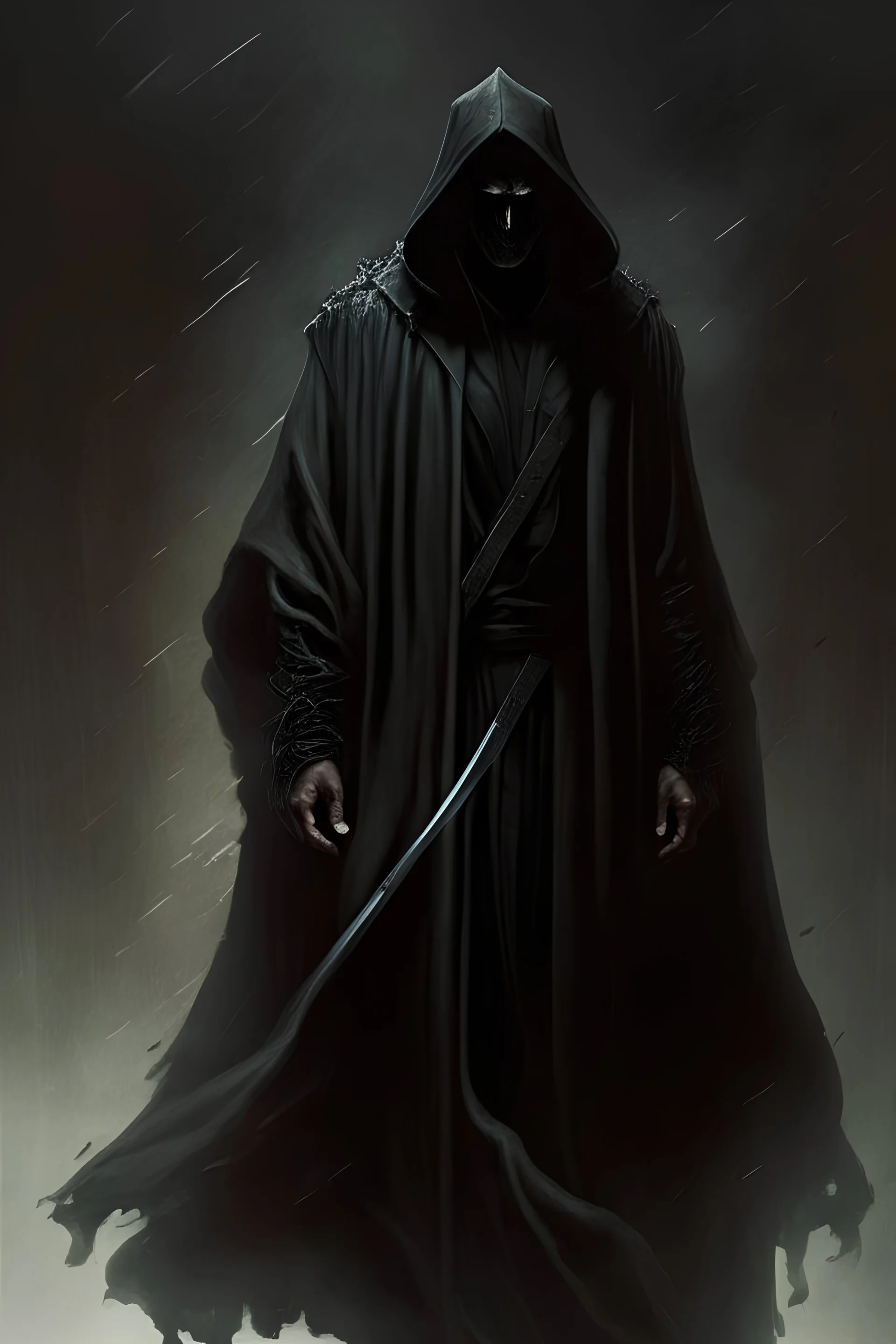 A killer wearing a black robe
