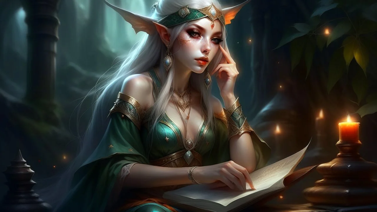 Fantasy style, Elf girl, Write text ERAZE