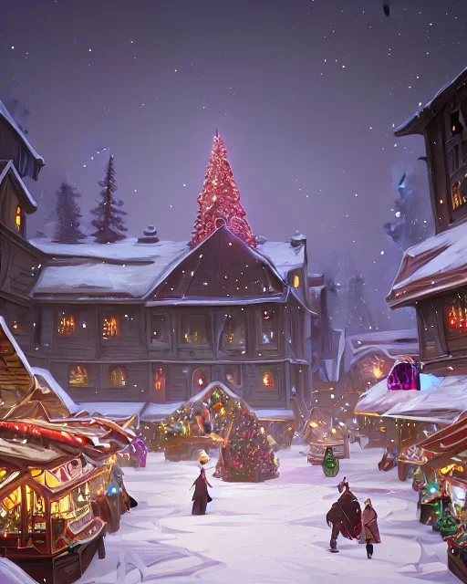 A magical snowy warlock Christmas market