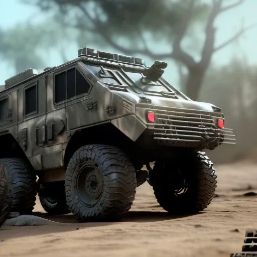 Gi joe driving White lunar armored rover with claw, combat, wolf - camouflage paintjobS