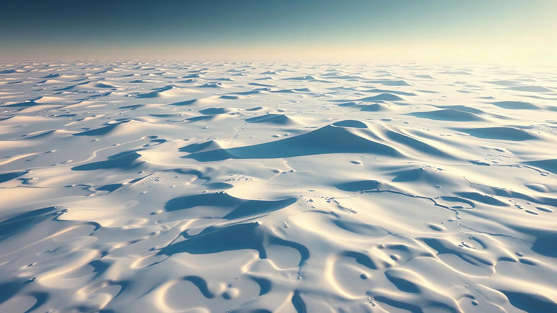 realistic photo, aerial view of a landscape covered in milk that looks futuristic with futuristic lighting, horizon