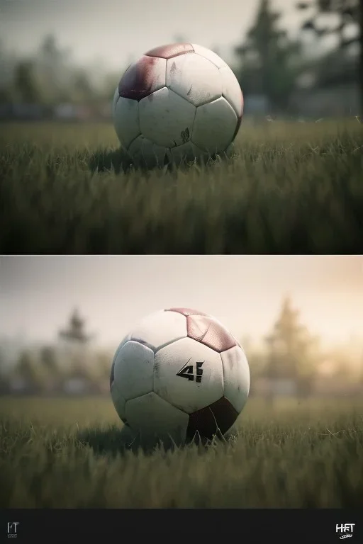 photo of a ultra realistic soccer, dramatic light, pale sunrise, cinematic lighting, battered, low angle, trending on artstation, 4k, hyper realistic, focused, extreme details, unreal engine 5, cinematic, masterpiece, art by studio ghibli, intricate artwork by john william turner