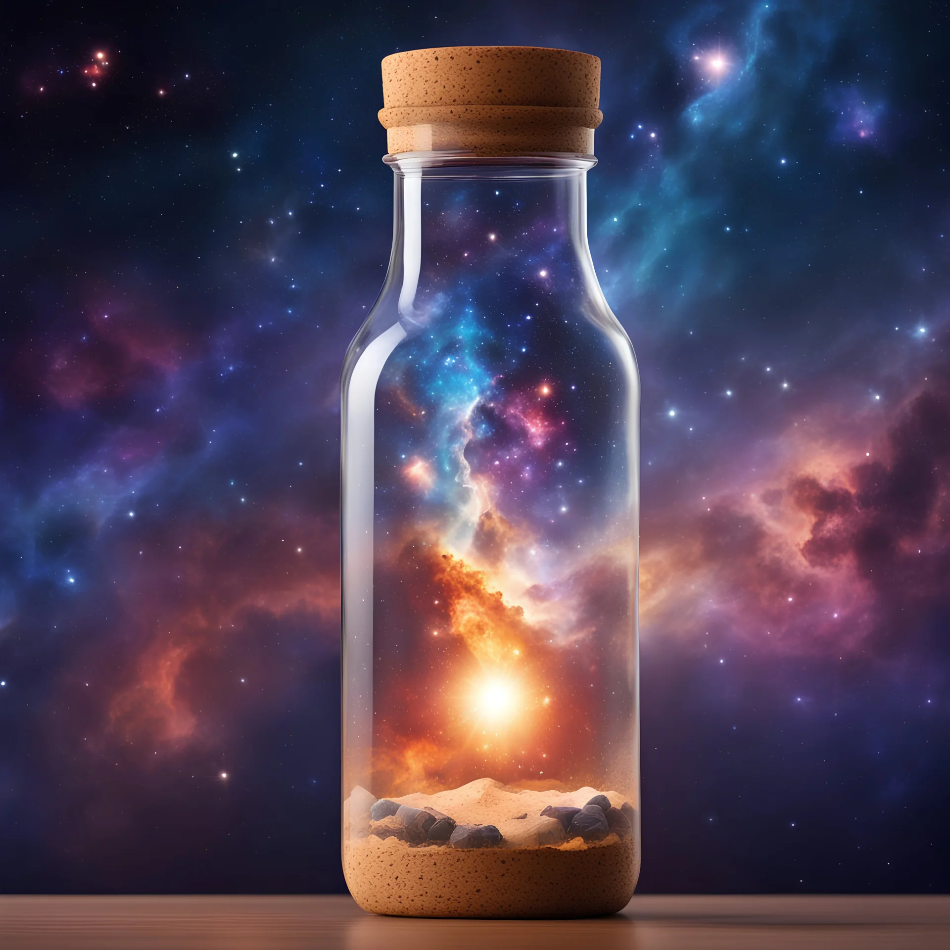 universe in a bottle with cork