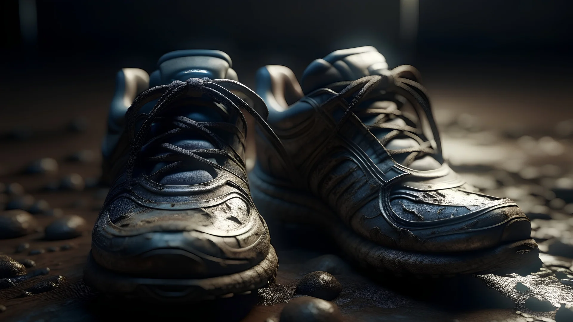 Fotorealtà delle splendide scarpe da RUNNING IN OF ROAD a forma di ARMADILLO di lee jeffries, 8k, dettagli elevati, rendering fluido, unreal engine 5, cinema 4d, HDR, effetto LUCIDO, colori BRILLANTI