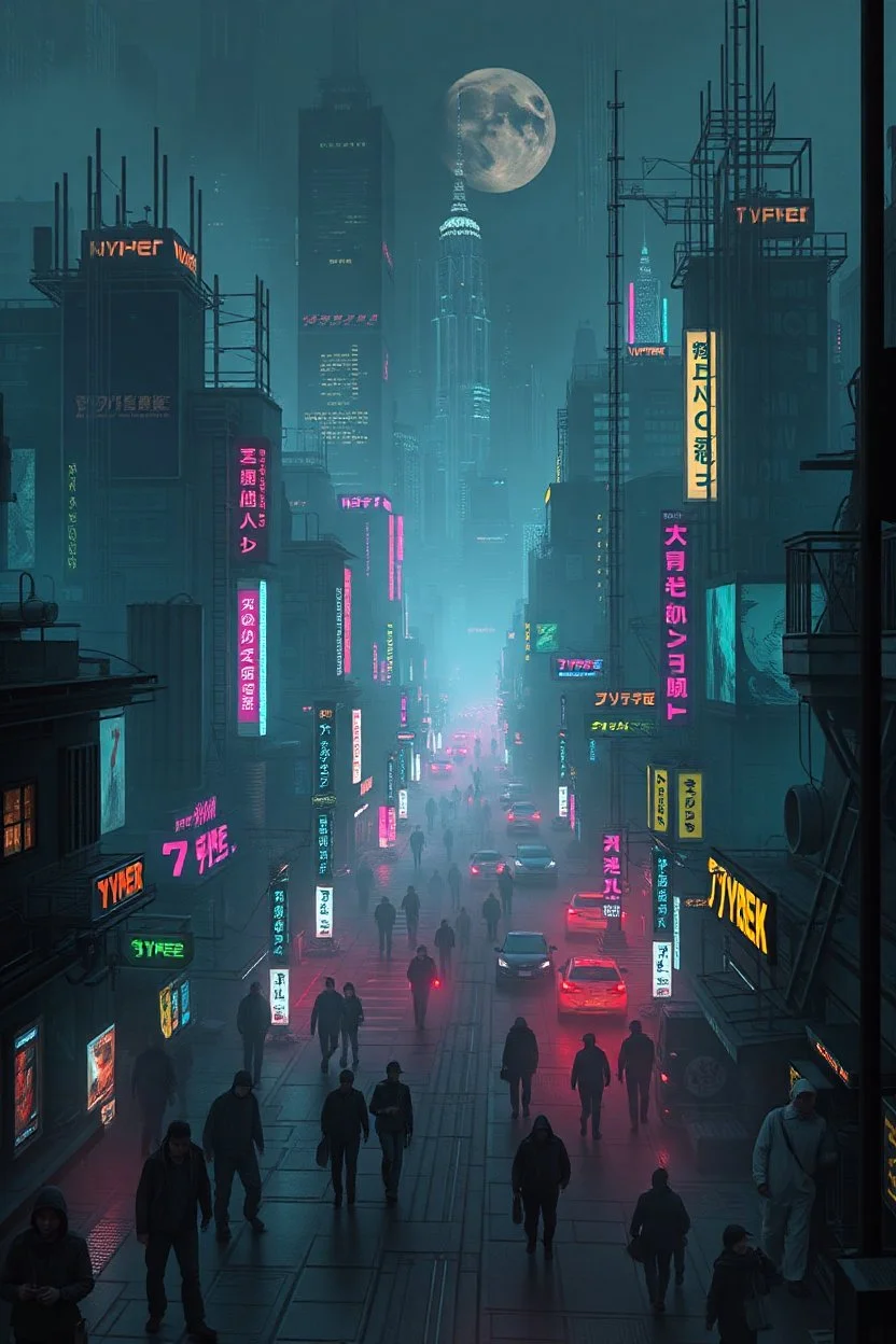 cyberpunk city full of cyber cats that looks high tech but primitive like neanderthals